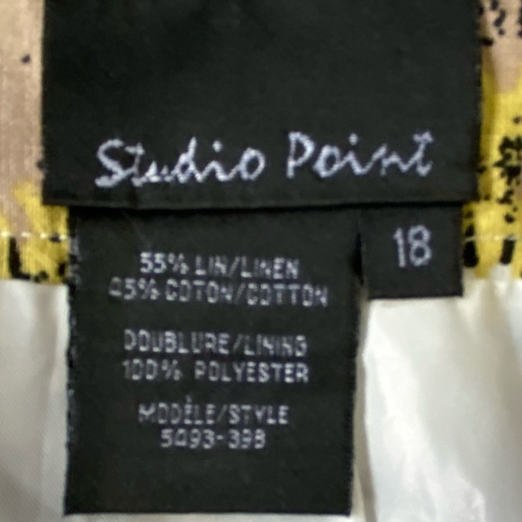 Studio Point Plus Colourful Linen Blend Mid Length Office Work  Skirt- Sz-18 - Picture 12 of 16